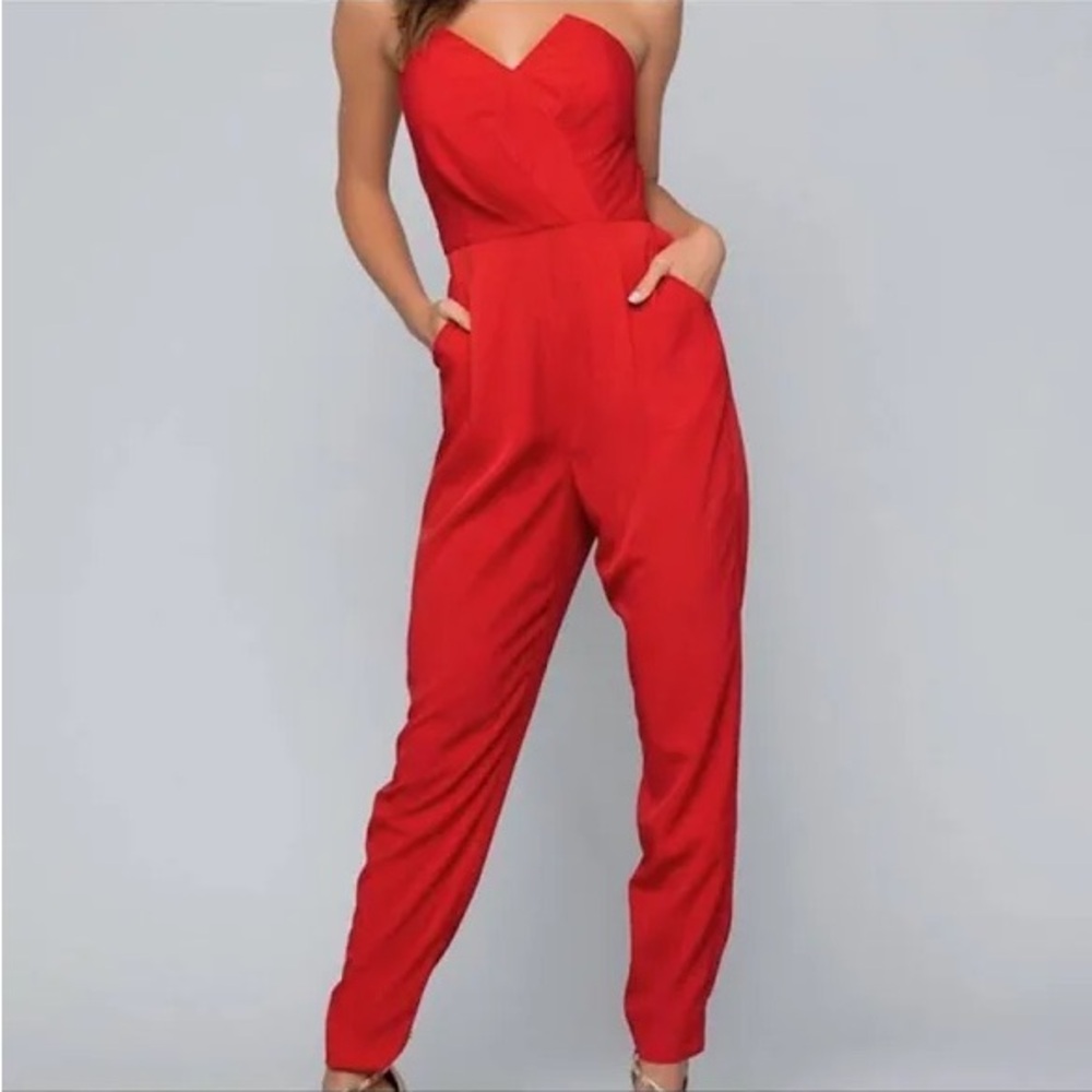 BEBE Strapless Jumpsuit